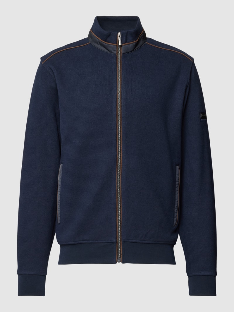 Sweatjacke mit Reißverschluss in marineblau
