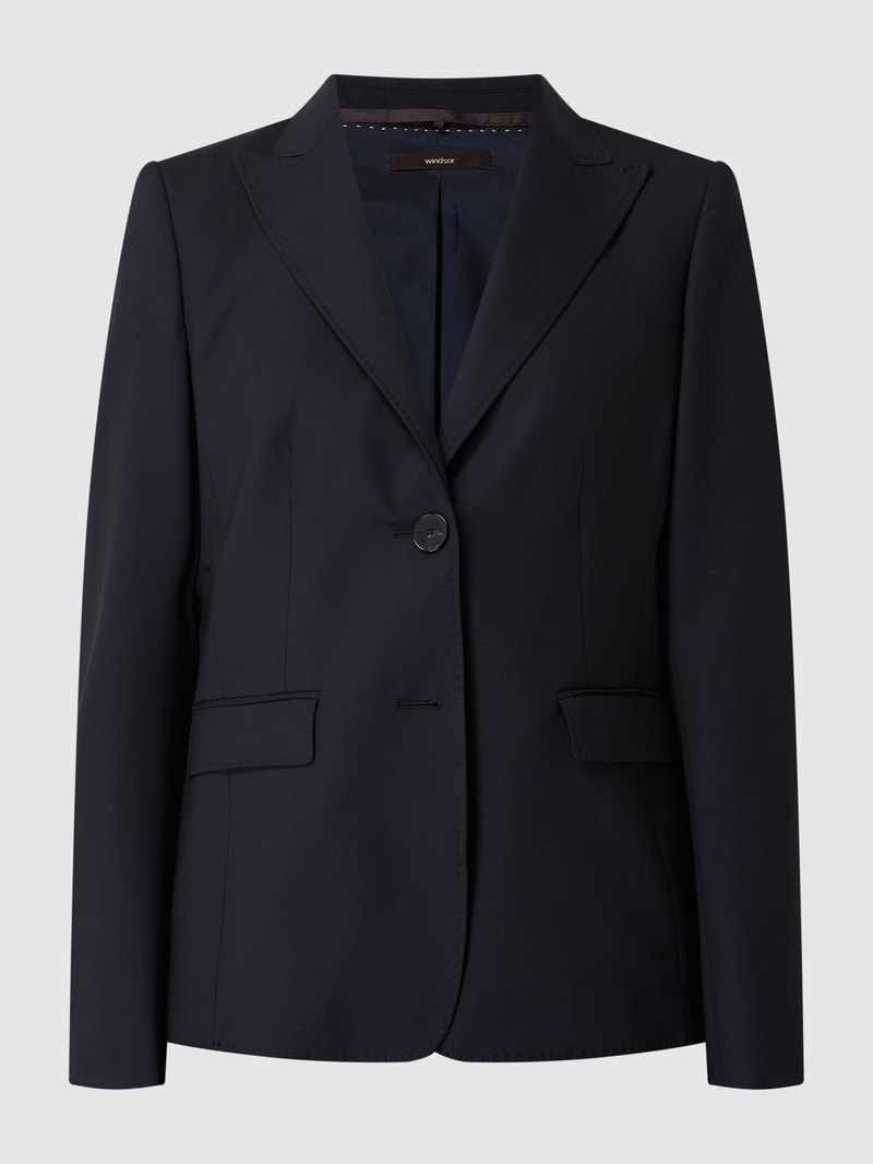 Blazer aus Schurwollmischung in marineblau