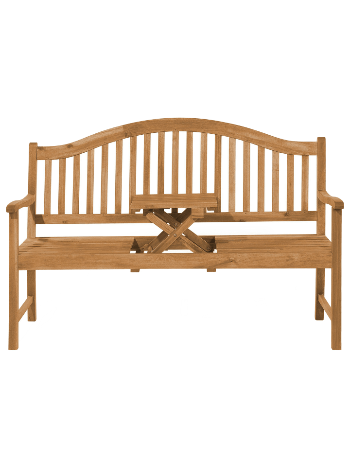 Beliani Gartenbank HILO in Heller Holzfarbton - (W) 150 x (H) 102 x (L) 54 cm günstig kaufen onesize