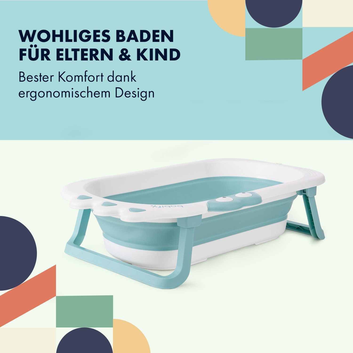 Babify Babybadewanne Folding Baby Babywanne mit Kissen, klappbare baby Säuglinge dusche ab Geburt freistehend