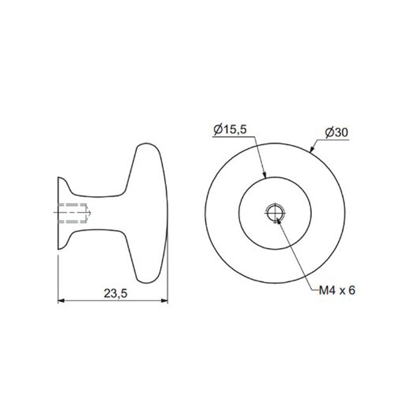 SO-TECH® Möbelknopf K-02 Ø 30 mm Knopfgriff, Knopfgriff Knopf Knauf incl. Schraube