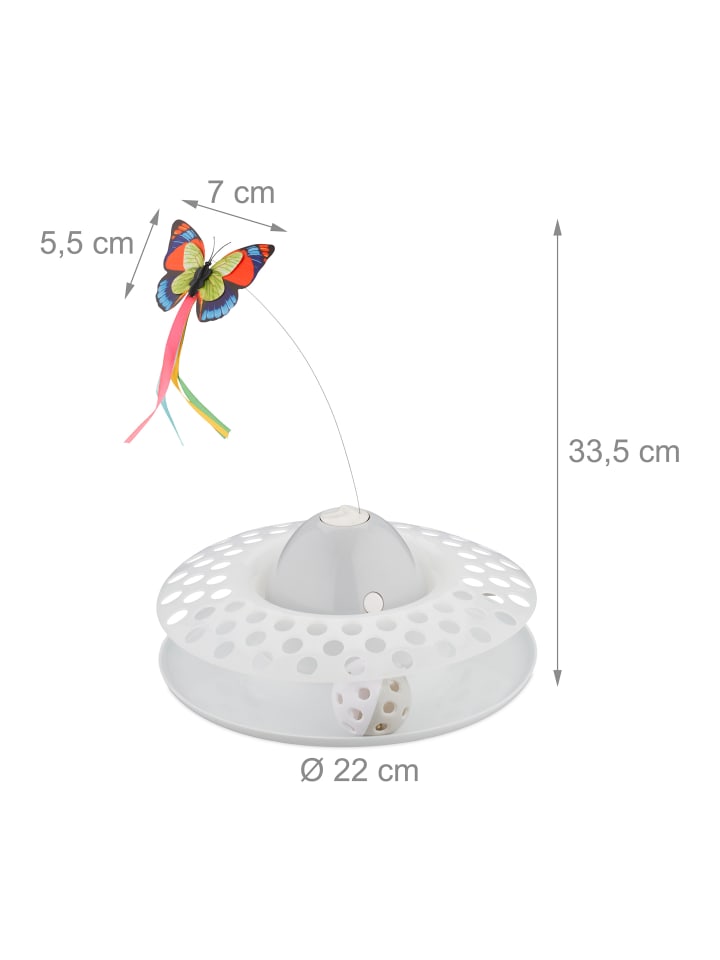 relaxdays Katzenspielzeug in Weiß - (H)33,5 x  Ø 22 cm günstig kaufen onesize