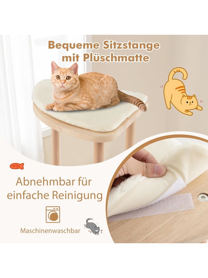 COSTWAY Kratzbaum Holz 112cm in Beige günstig kaufen onesize