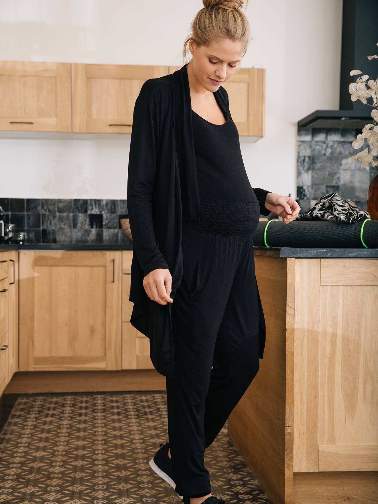 Vertbaudet 3-teiliges Homewear-Set, Schwangerschaft & Stillzeit - schwarz