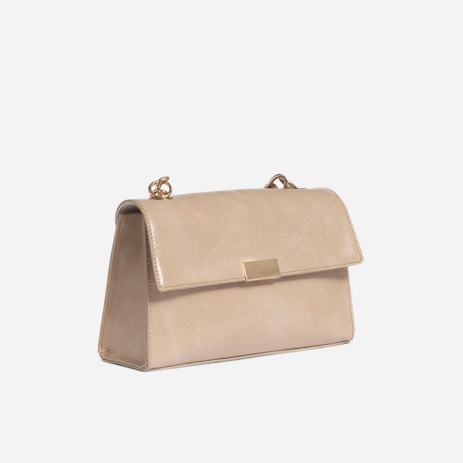 Sac à main beige rosé verni