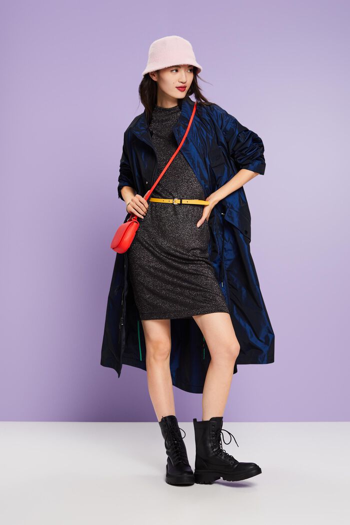 Minikleid in Metallic-Strick