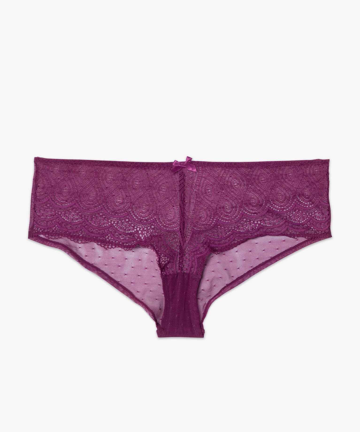 Shorty en dentelle et tulle femme grande taille violet | GEMO