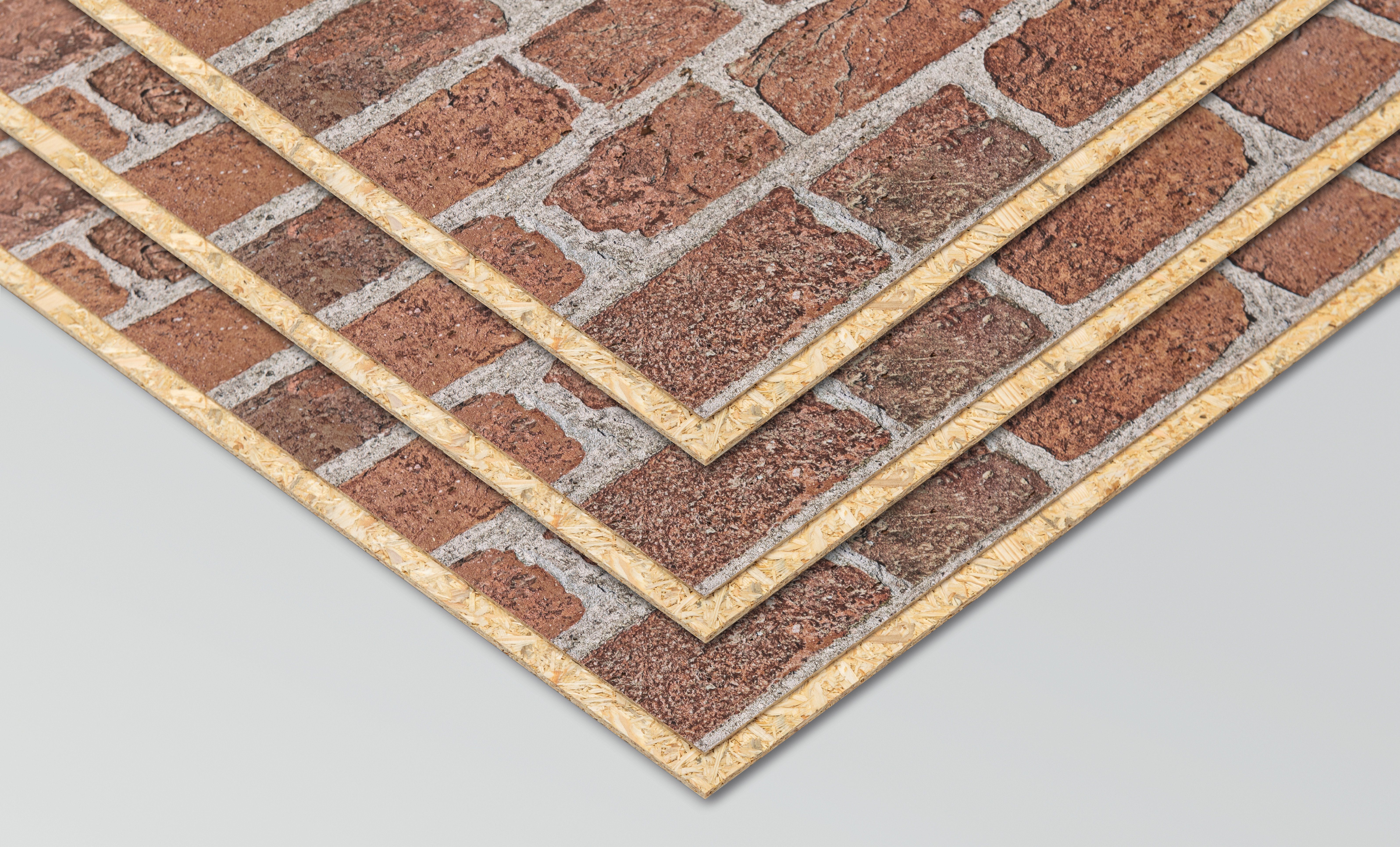 EGGER Wandpaneel Decowall DO004 Wismar Backstein, BxL: 66,00x125,00 cm, (3-tlg) digital bedruckte OSB Platte