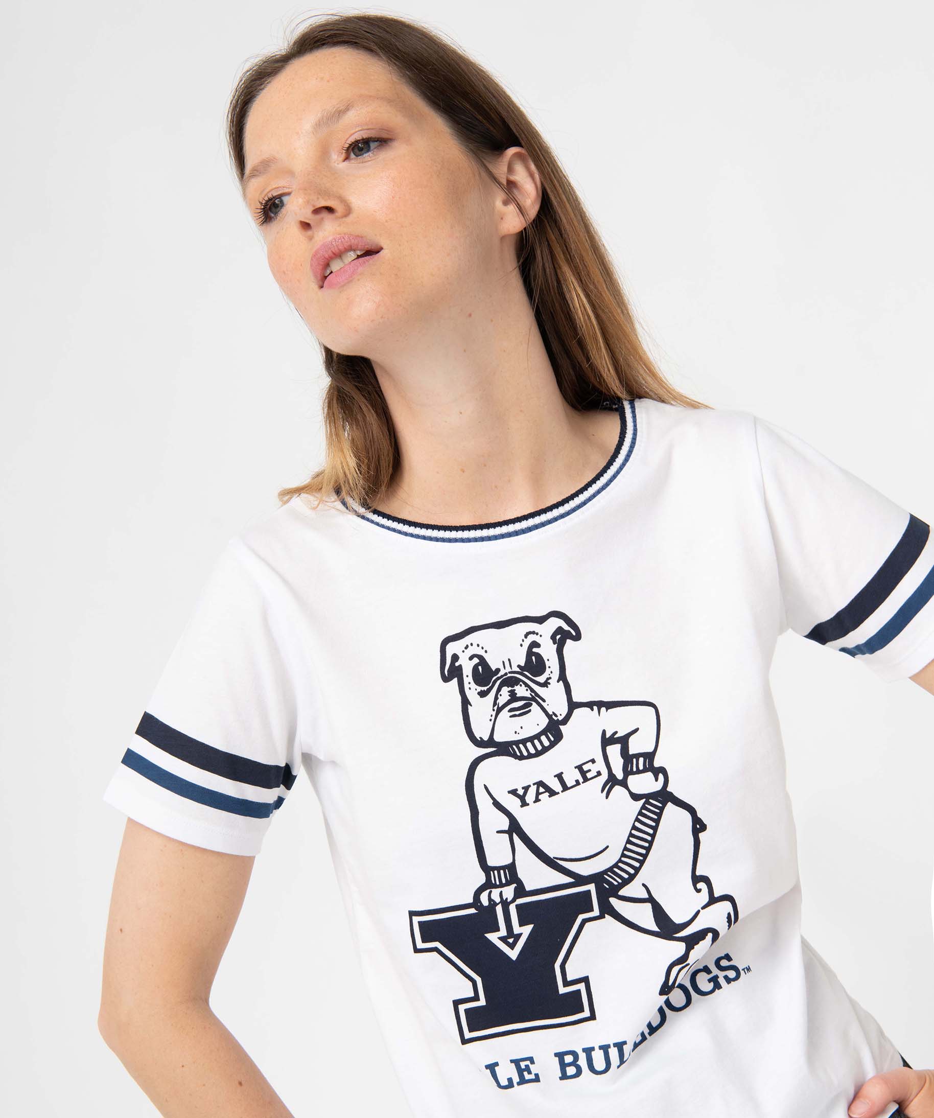 Tee-shirt femme à manches courtes avec motif XXL - Yale blanc | GEMO