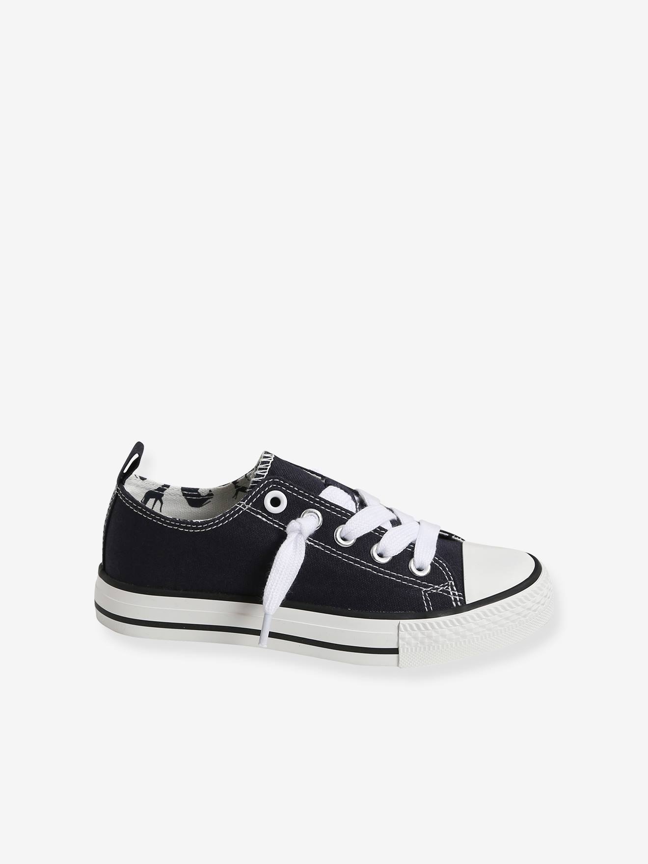 Vertbaudet Jungen Stoff-Sneakers mit Gummizug - grün bedruckt/tropical