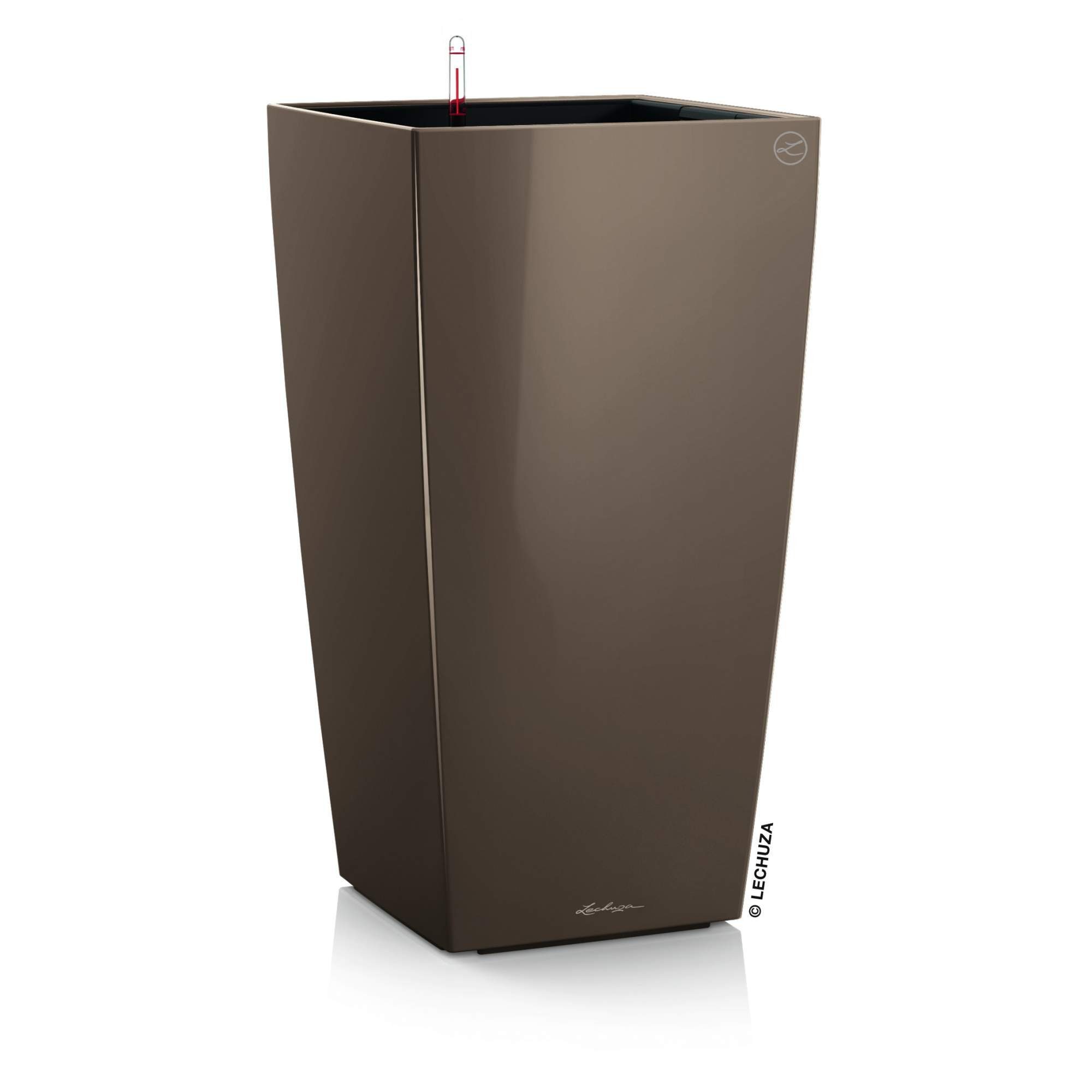 Lechuza® Pflanzkübel Cubico 40 - taupe hochglanz, Komplettset (1 St)