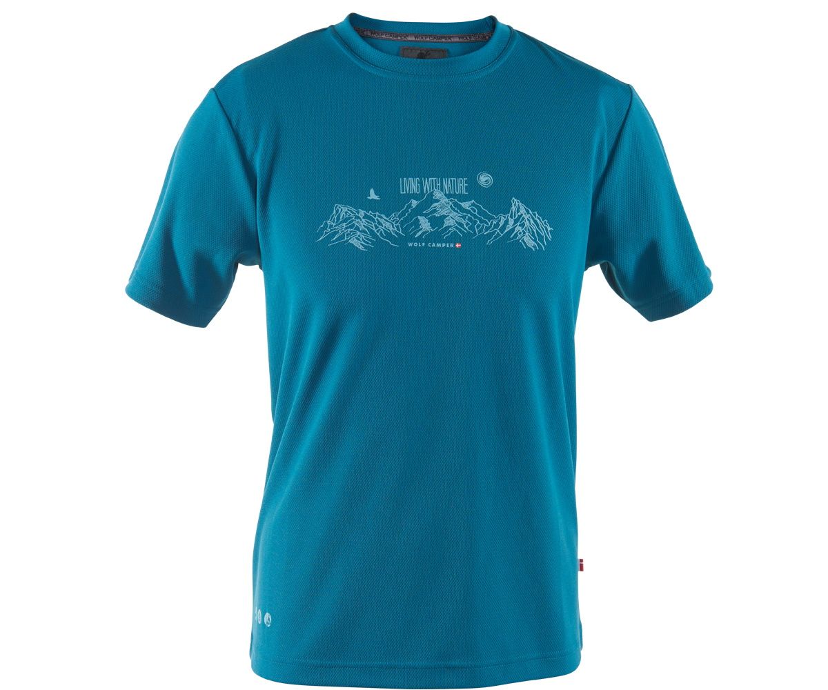 Wolf Camper Alps Turquoise Herren T-Shirt
