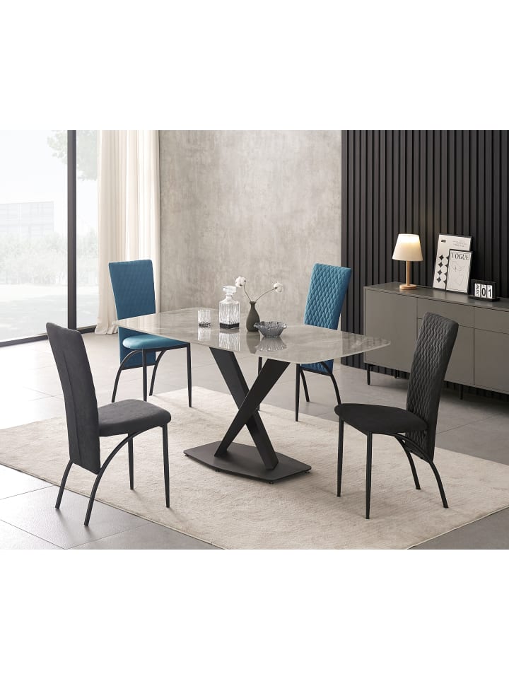 B&D Home Esszimmerstuhl THADDÄUS in Anthrazit - (B)46 x (H)94 x (T)58 cm günstig kaufen
