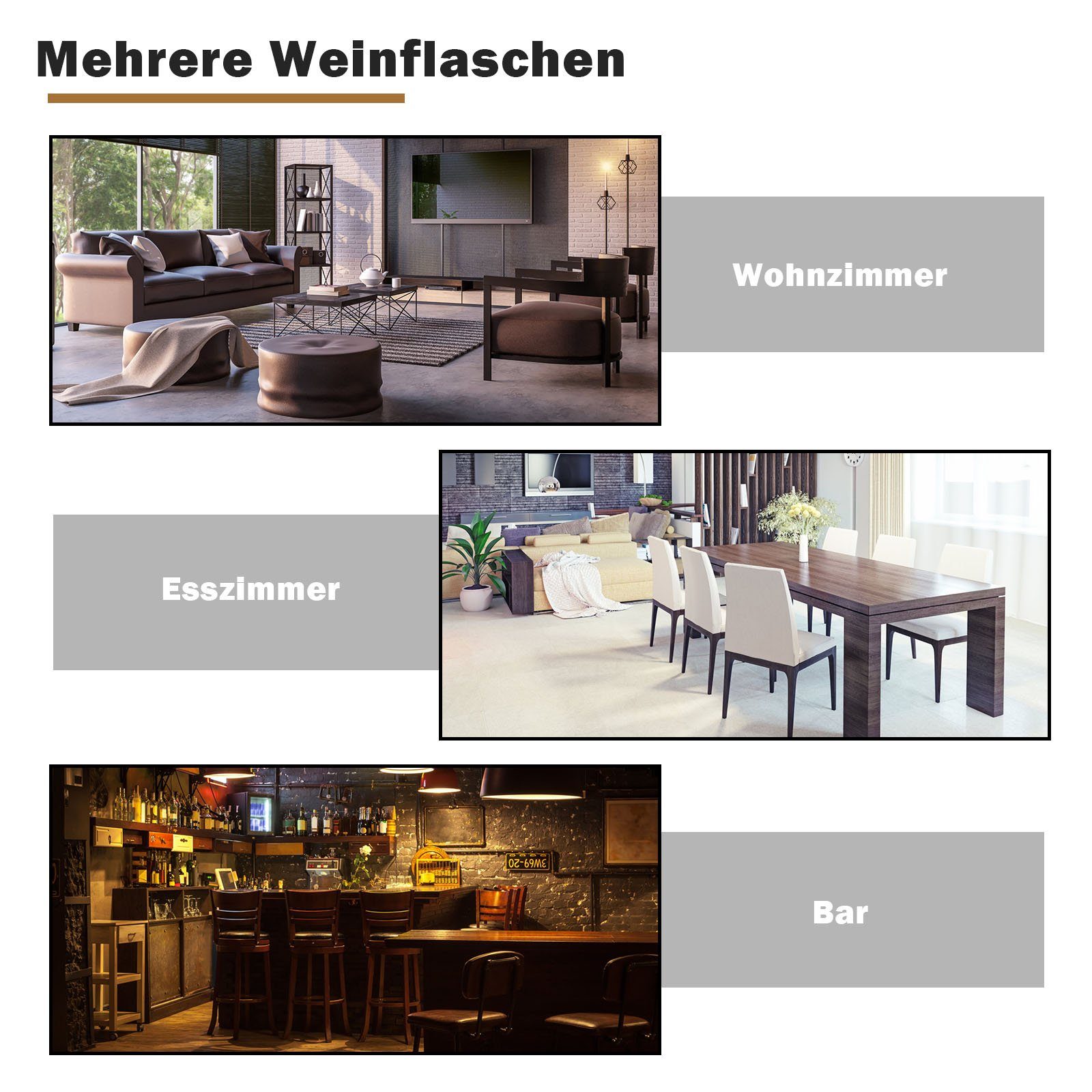 COSTWAY Weinregal Globusbar, Barschrank, mit Rollen & Deckel, für Flaschen