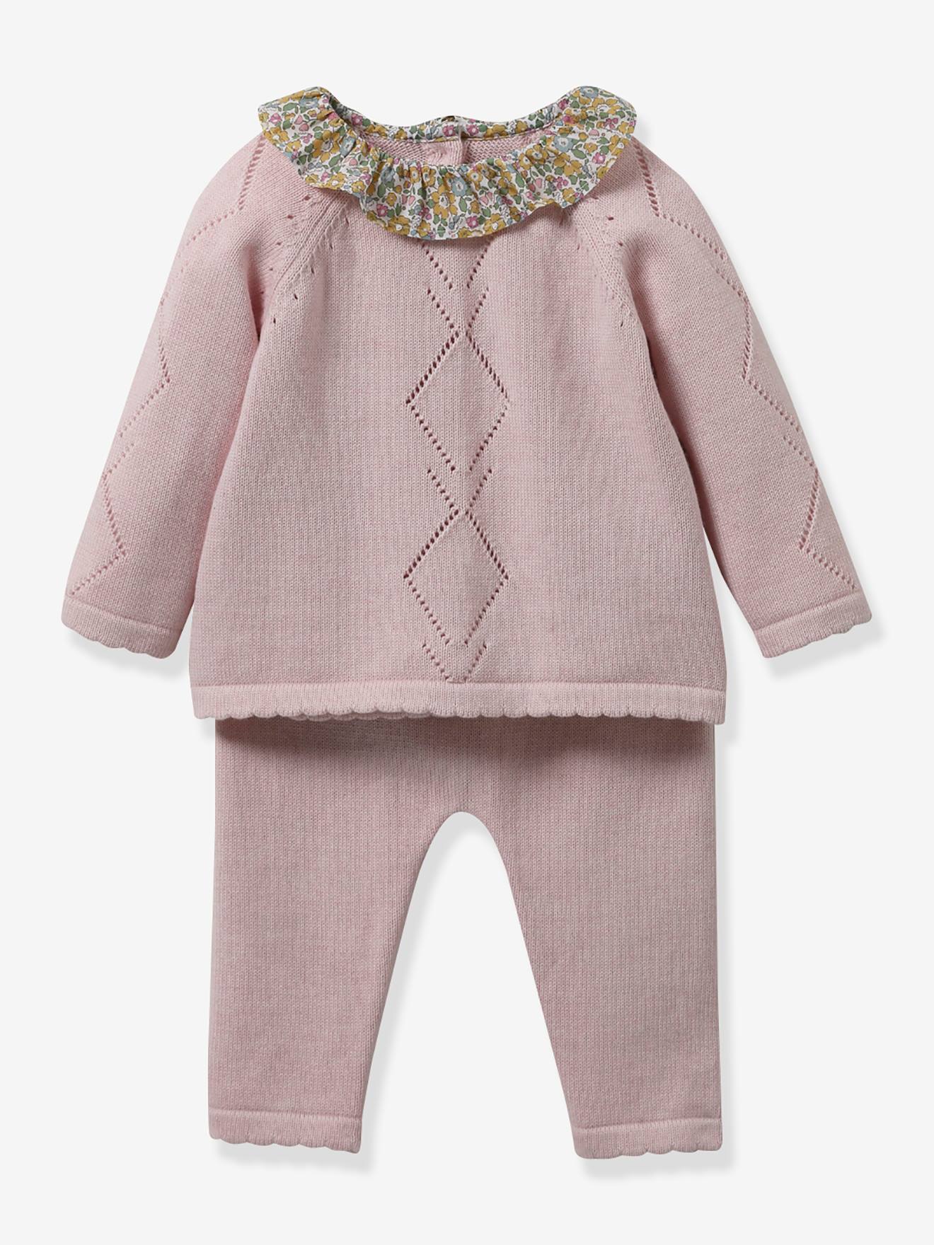 Cyrillus Baby-Set: Pullover & Hose aus Strick CYRILLUS - gelb