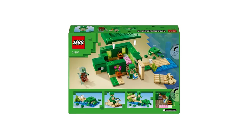 LEGO Minecraft 21254 Das Schildkrötenstrandhaus, Spielzeug-Haus mit Tieren
