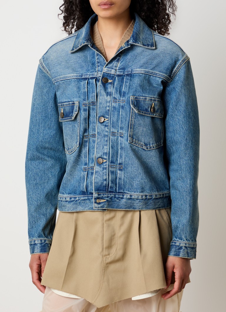 Jachetă Maison Margiela din denim cu buzunare la piept