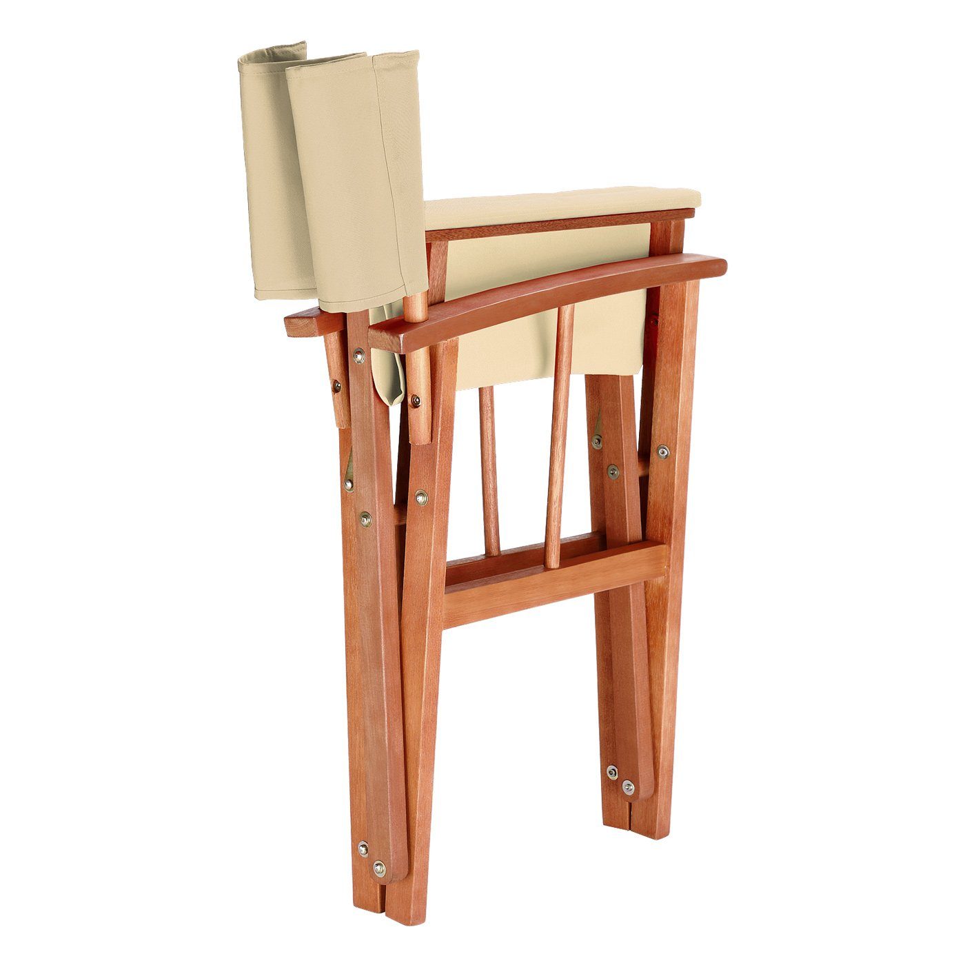 Casaria Regiestuhl Cannes (1 St), Holz Klappbar Wetterfest 160kg Belastbar Armlehne Bezug Klappstuhl