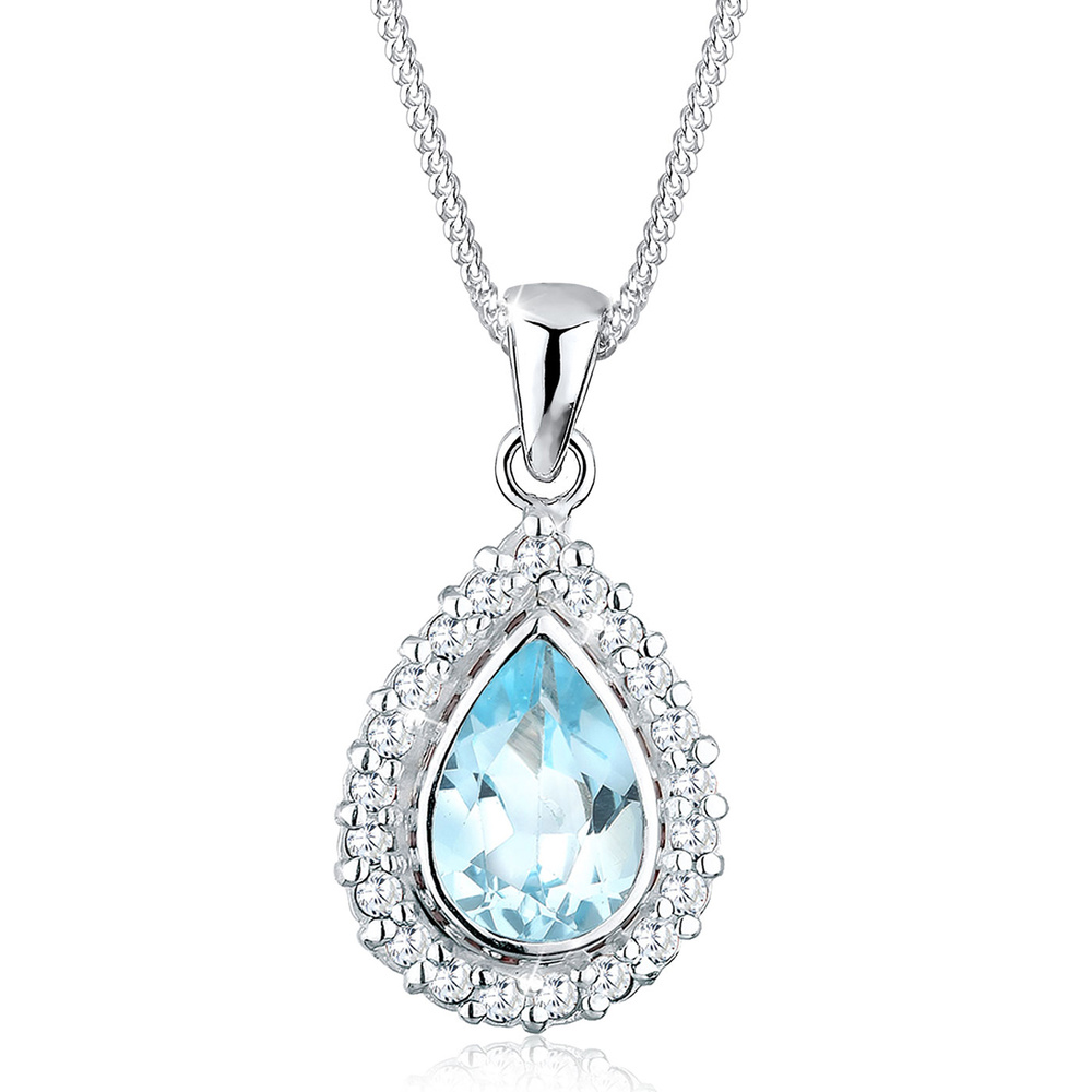 Elli Elli Collier Edel Tropfen Topas Zirkonia 925 Sterling Silber collier