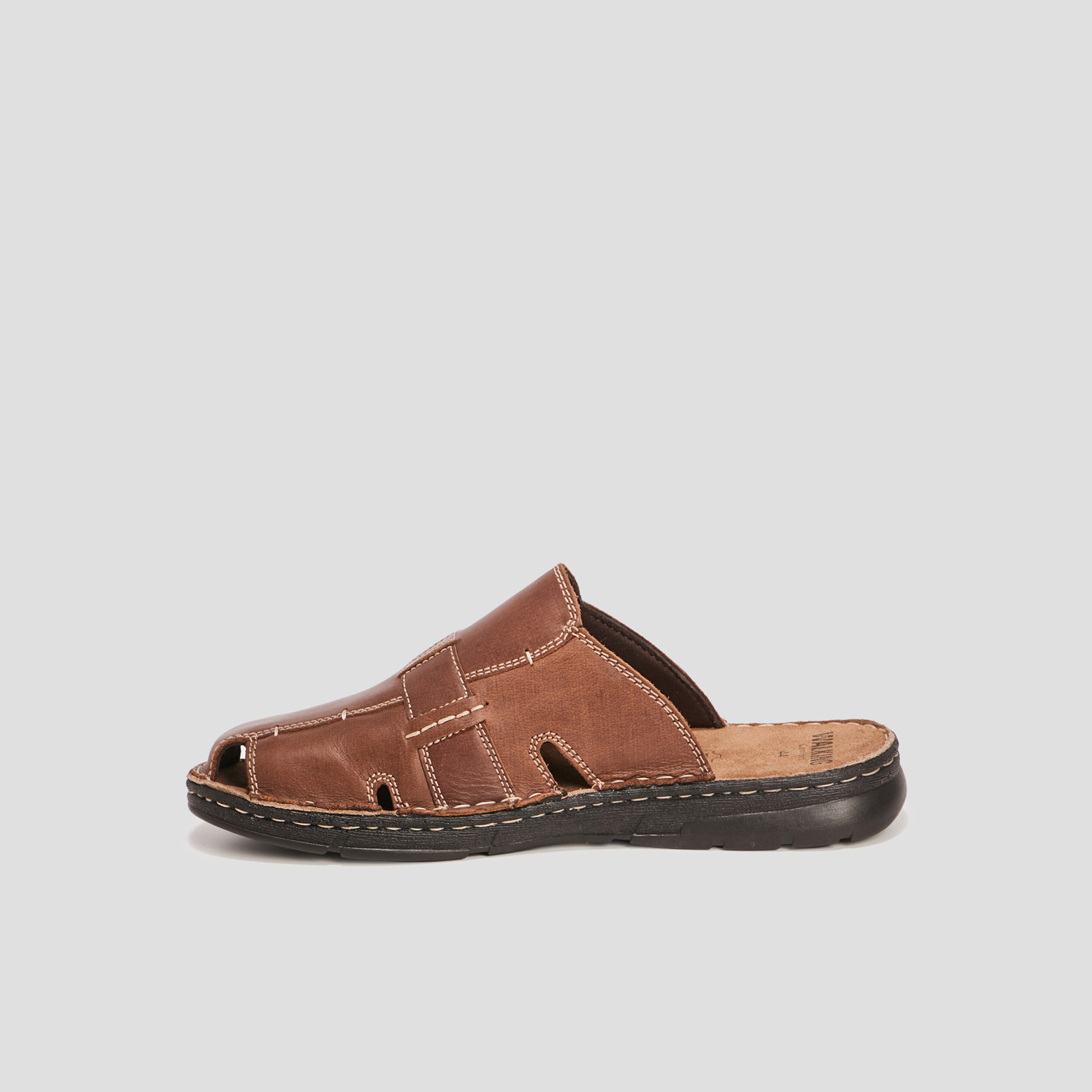 Mules en cuir marron homme | La Halle