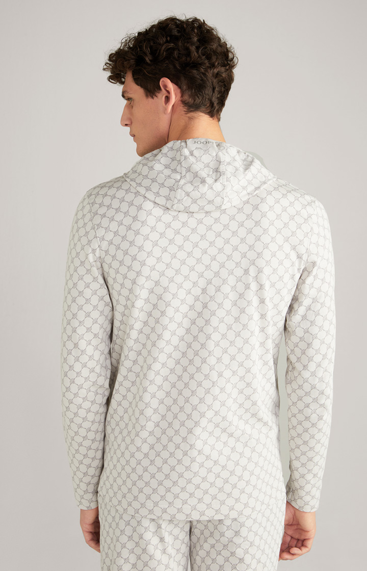 Loungewear Sweatjacke in Offwhite/Grau gemustert
