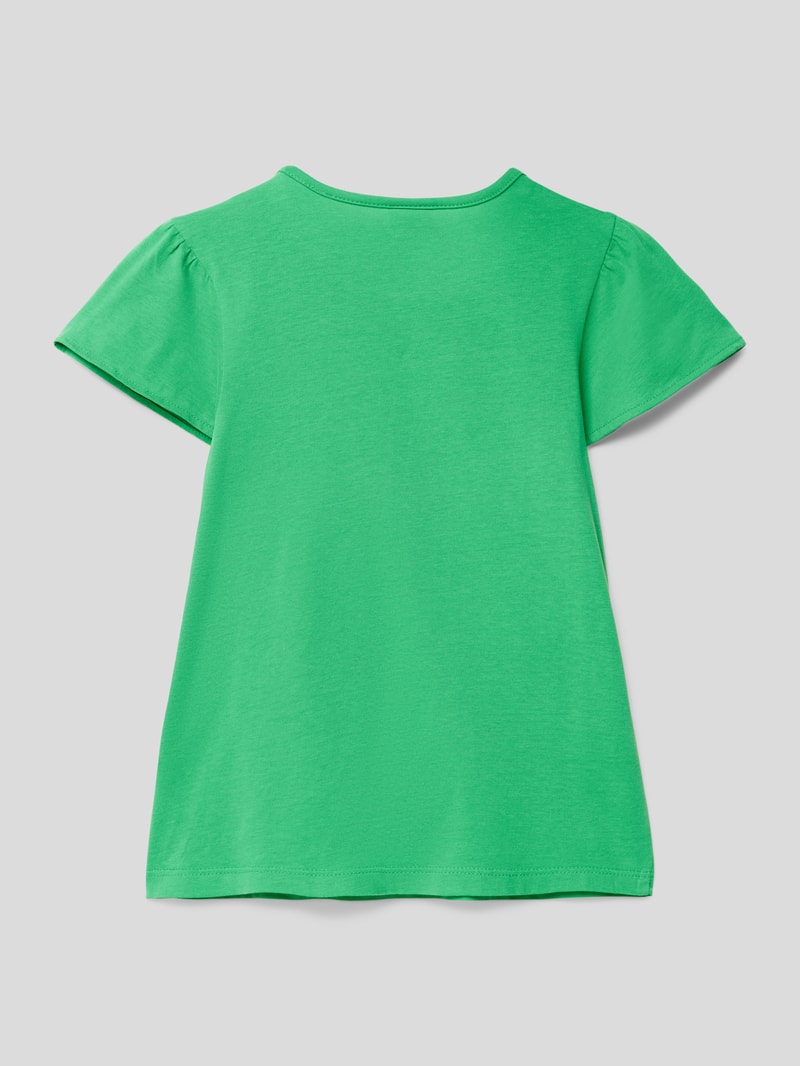 T-Shirt mit Paillettenbesatz in grün