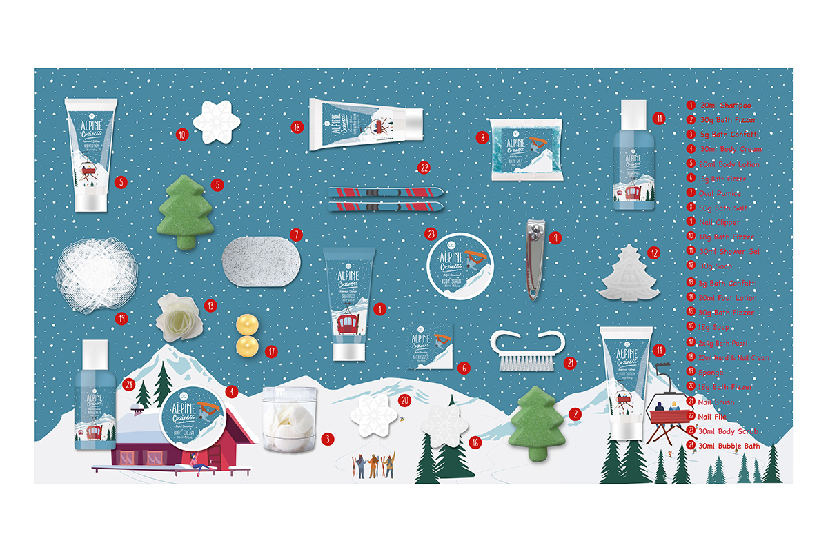 accentra Adventskalender ALPINE COZINESS in aufklappbarer Box