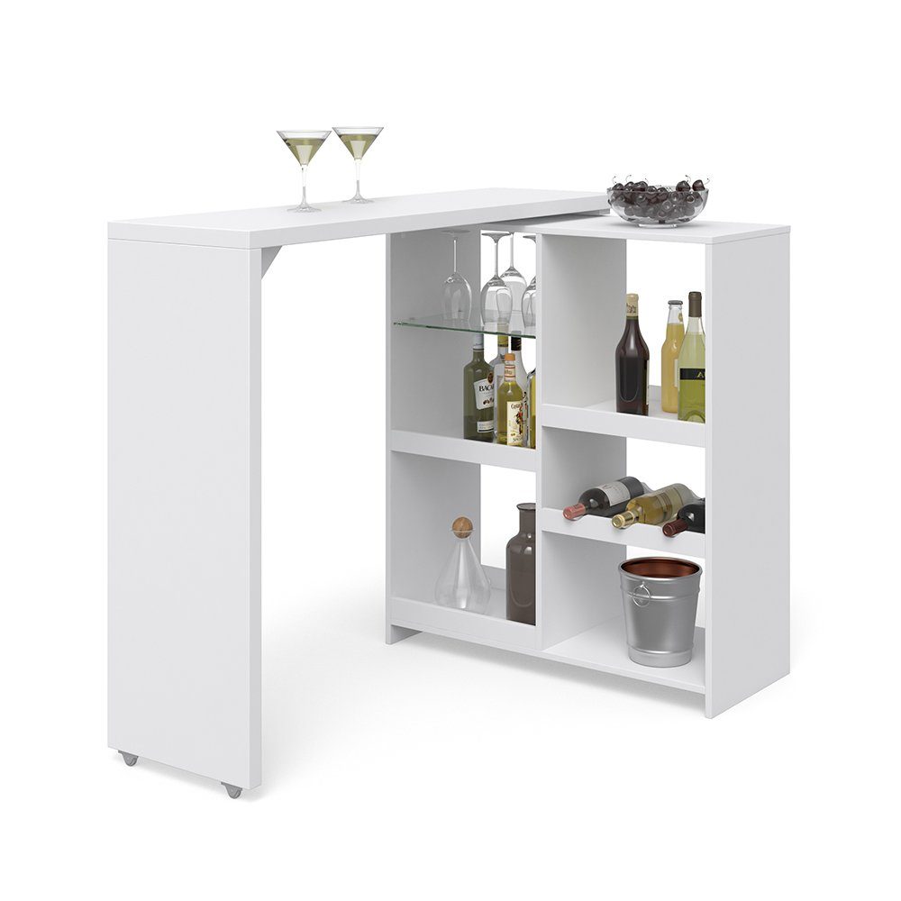 Vicco Bartisch Bartresen Stehtisch Bistrotisch VEGA Weiß drehbar