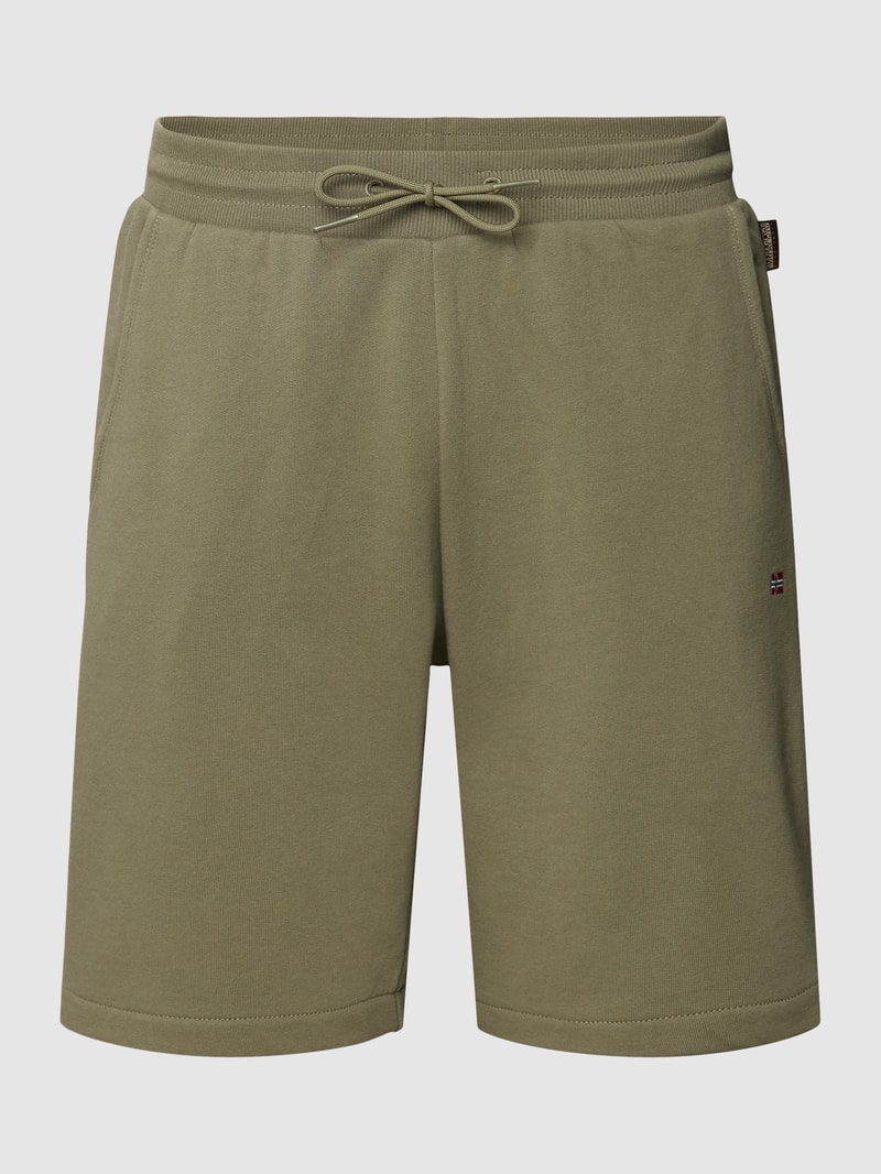 Sweatshorts mit Logo-Stitching in olivgrün