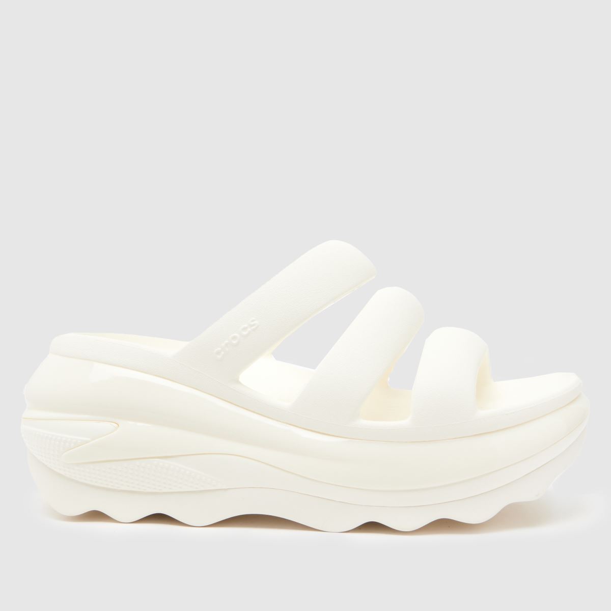 Sandali s tremi paščki Crocs Mega Crush v beli barvi