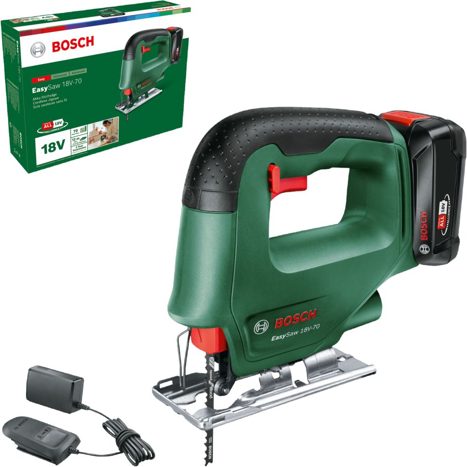 Bosch Green 0603012002 EasySaw 18V-70 Akumulatorska ubodna pila 1x 2.0 Ah i punjač AL 18V-20