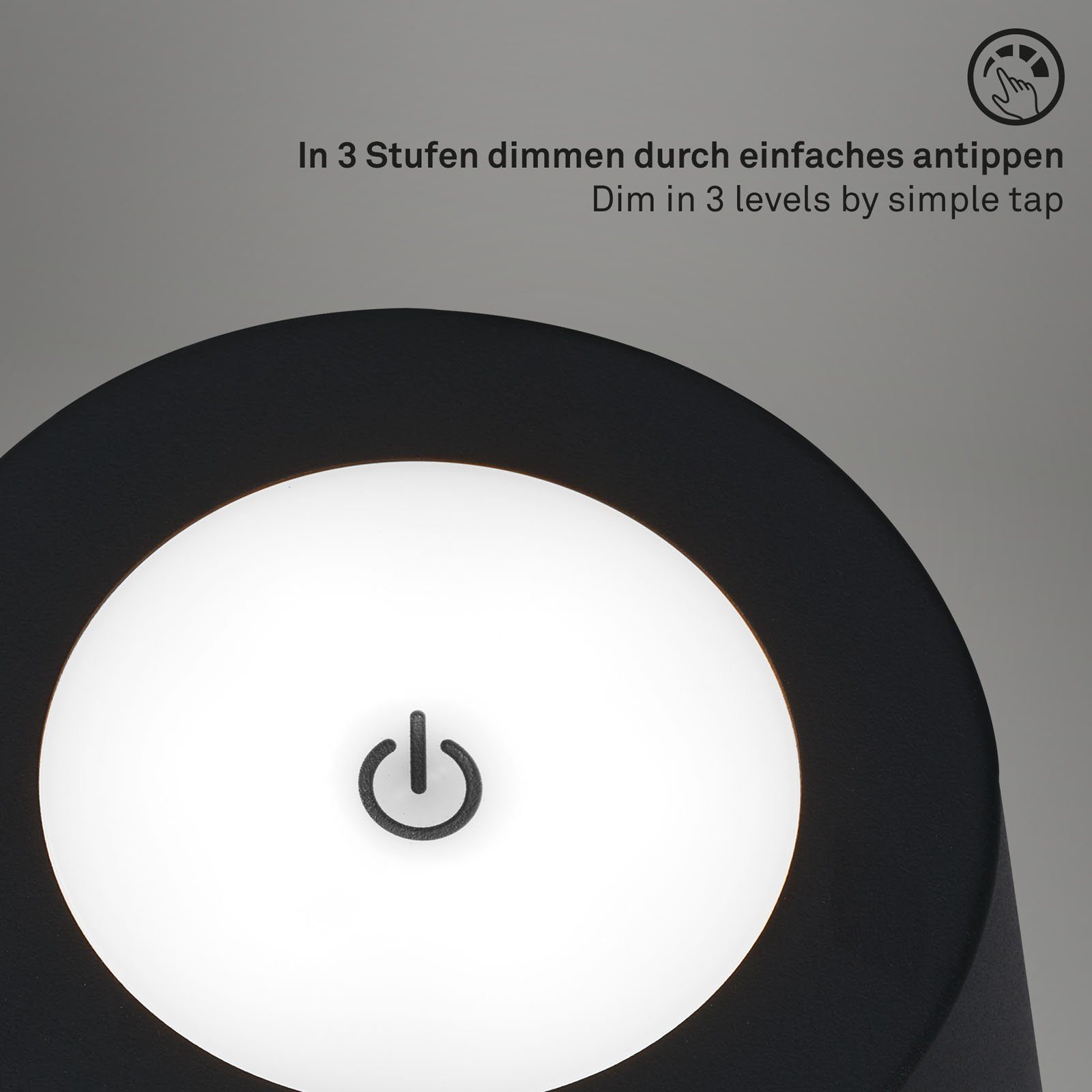 Briloner Leuchten LED Außen-Stehlampe 1438015, LED fest verbaut, Warmweiß, 5m, USB, mit Kabelschalter, einmalig kürzbar, IP20