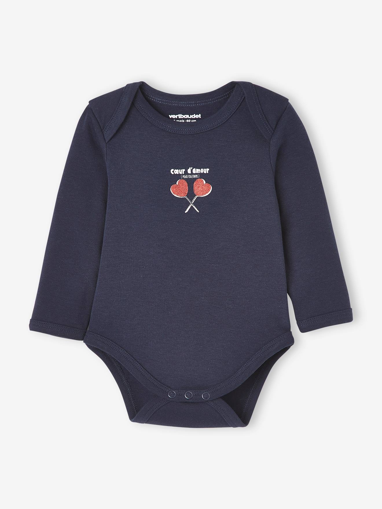 Lot de 3 bodies manches longues bébé emmanchure US lot encre