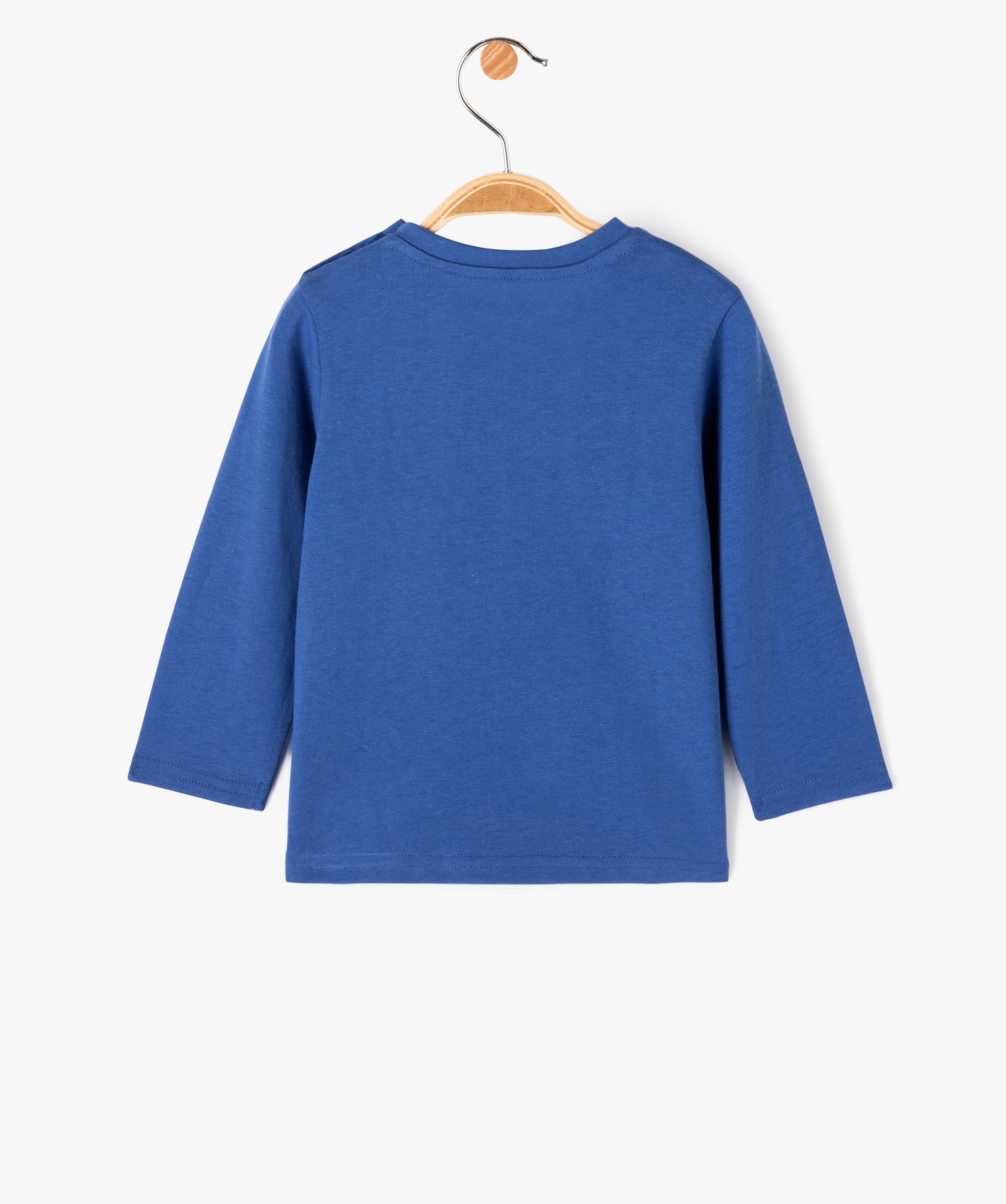 Tee-shirt à manches longues avec message bébé Garçon bleu | GEMO