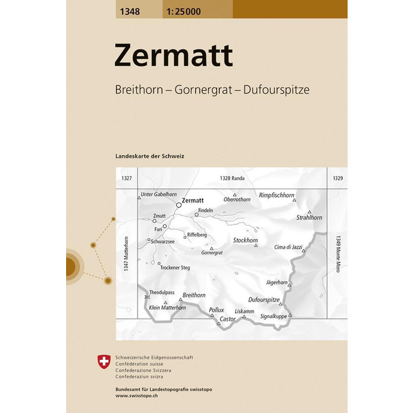 Swisstopo 1 : 25 000 Zermatt - Wanderkarte