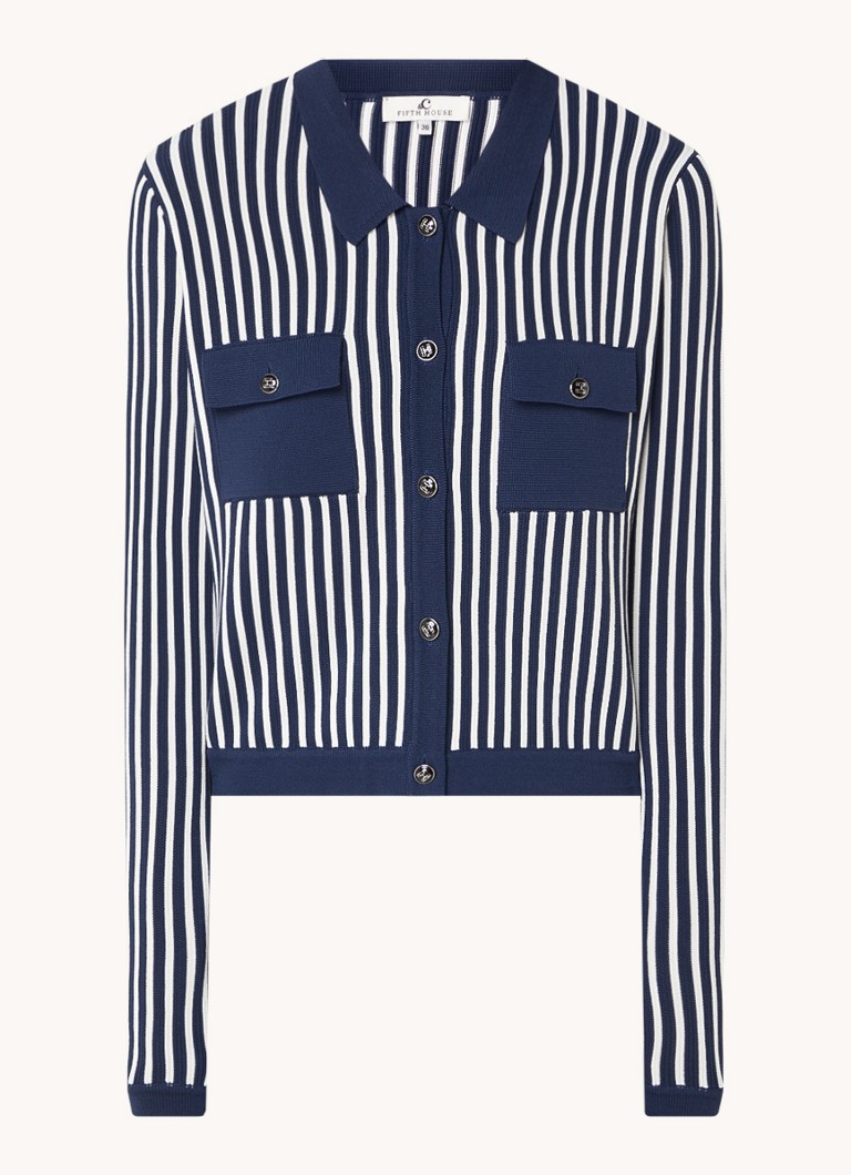 Cardigan a maglia fine Fifth House Ace con stampa a righe