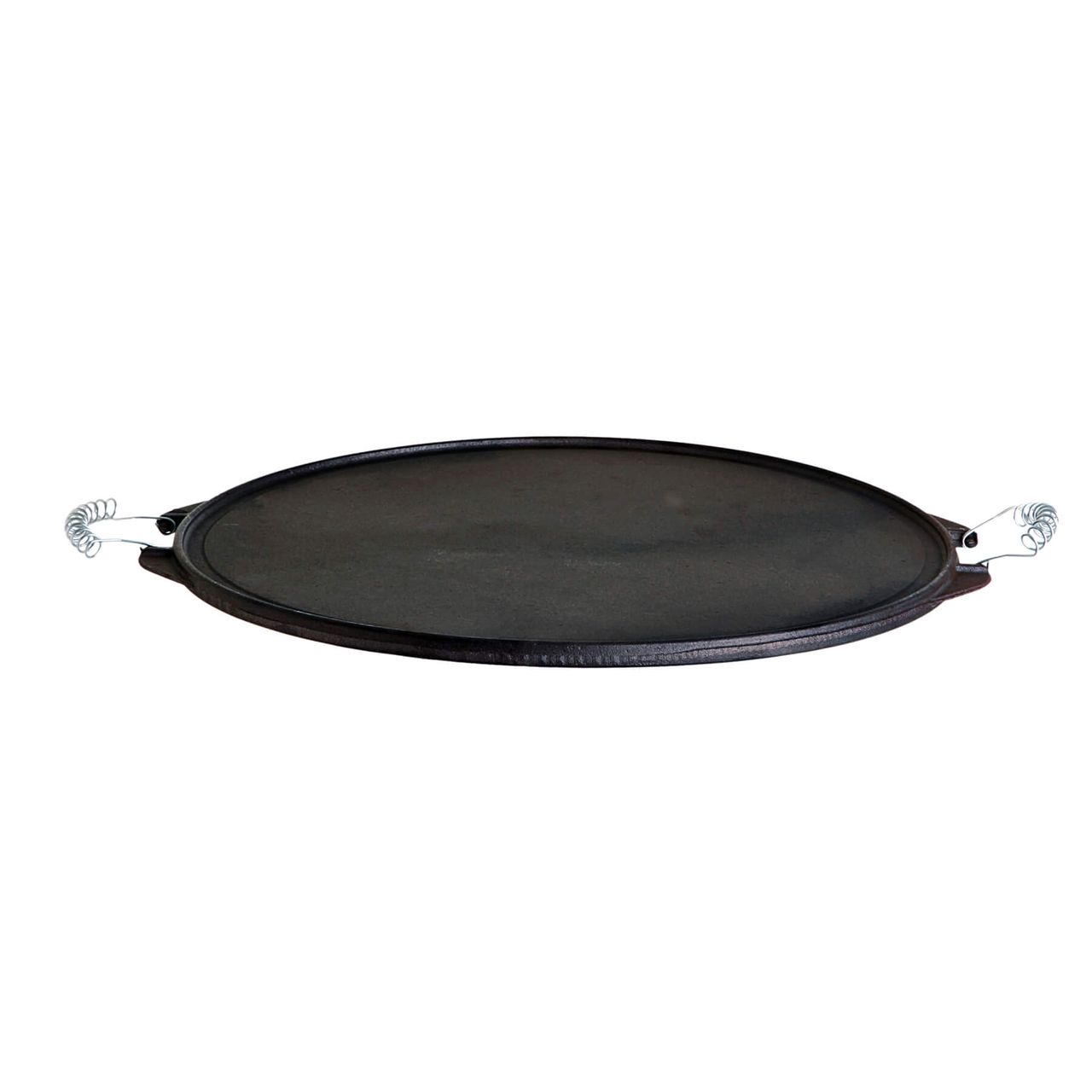 Allgrill Gusseisen-Grillplatte Light mit Edelstahl-Griffen 25cm rund schwarz