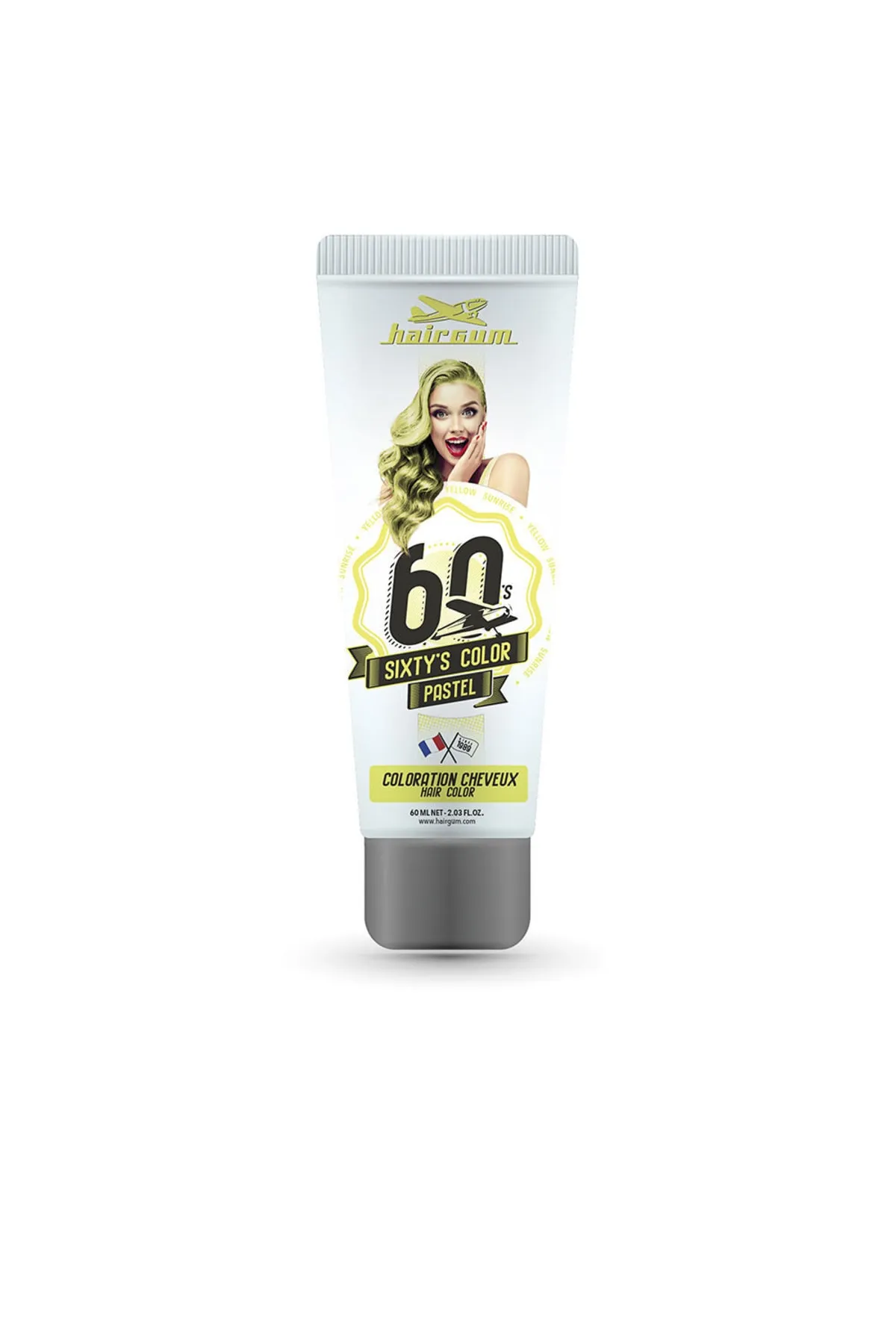 HAİRGUM  Sixty's Color Haarfarbe #gelb Sunrise Haargummi 60 ml