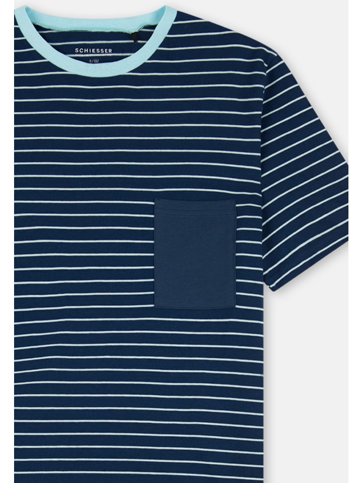 Schiesser Schlafanzug Nightwear Cotton in Indigo günstig kaufen 164