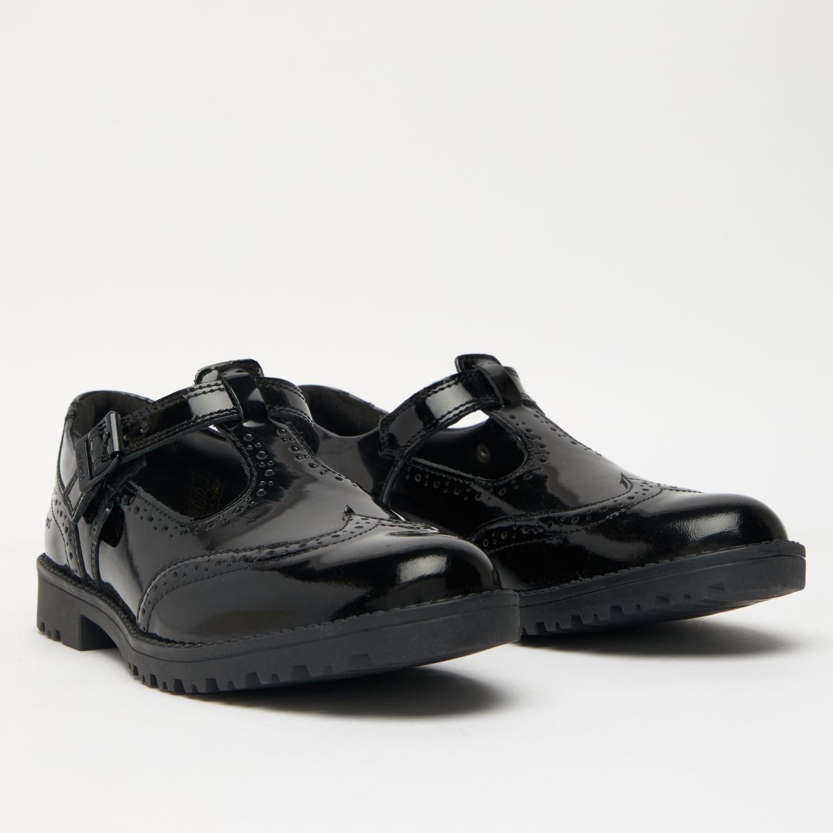 Kickers fekete lachly brogue T-baros lányka ifjúsági cipő