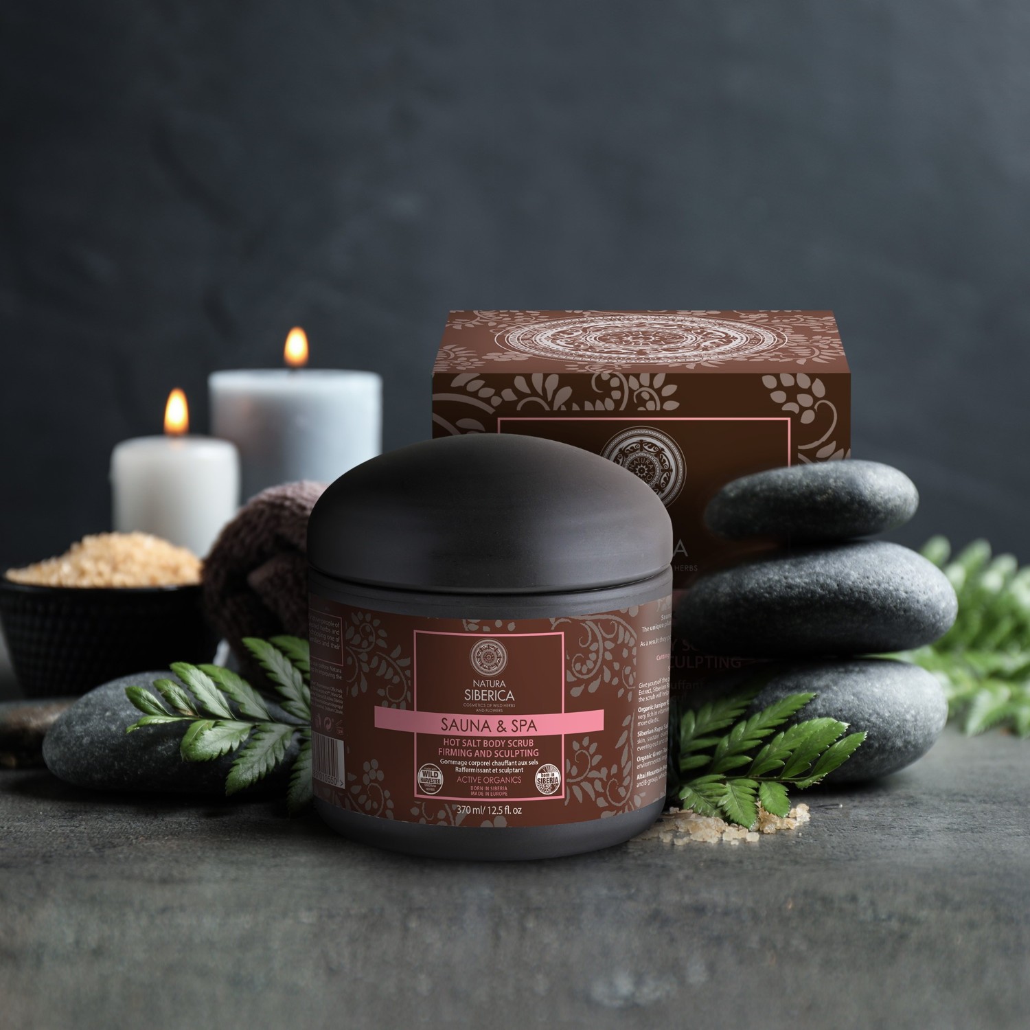 Natura Siberia Ujędrniający peeling solny do ciała o działaniu rozgrzewającym