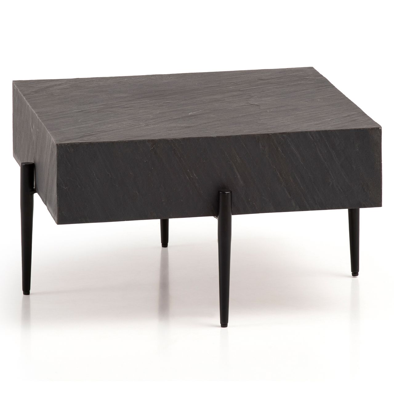 Wohnling Couchtisch Steinoptik Anthrazit 64x64x35 cm Sofatisch Wohnzimmertisch