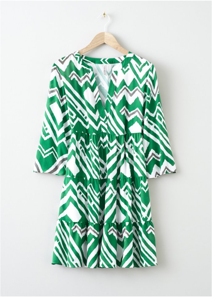 Gemustertes Kleid mit Volants