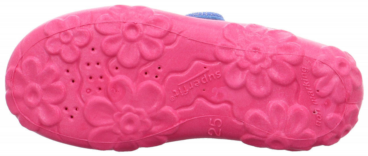 BONNY - Blau/Pink Hausschuh mit Klettverschluss