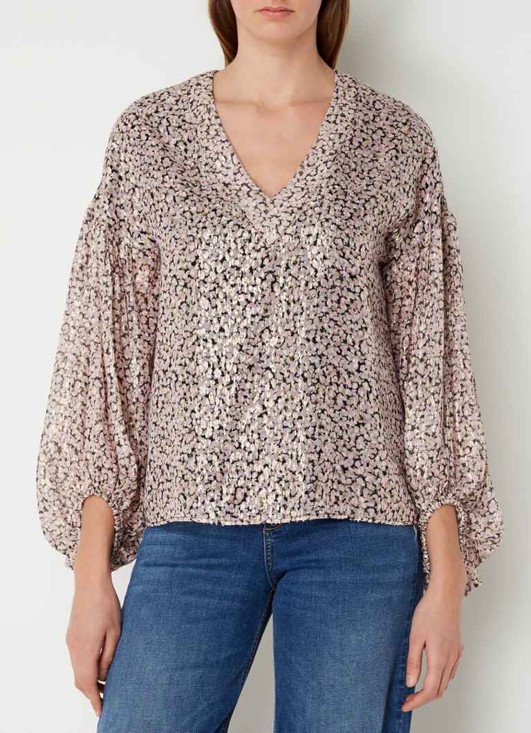 Túnica Liu Jo com estampa floral e lurex