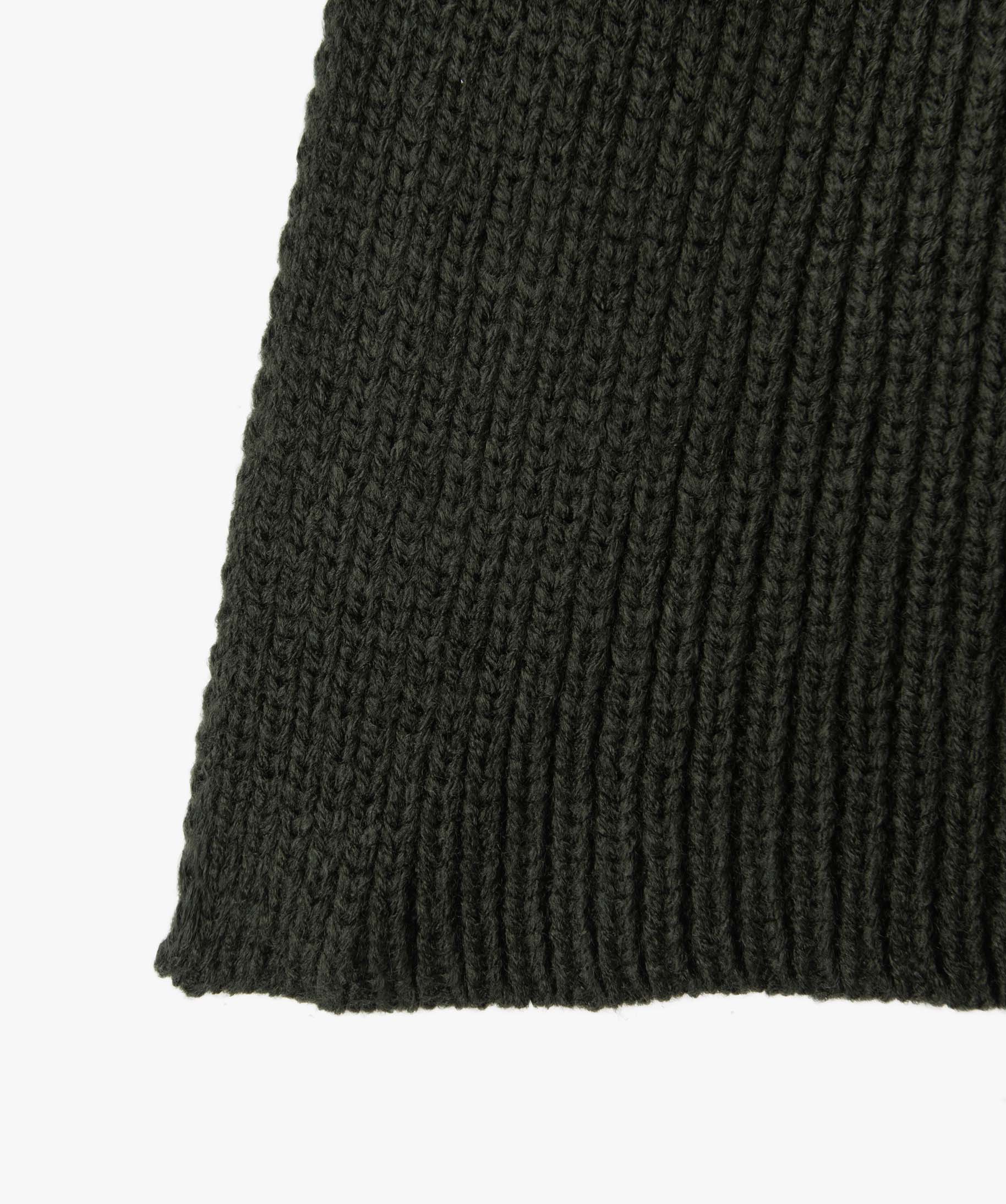 Echarpe homme unie en maille ctelée kaki | GEMO