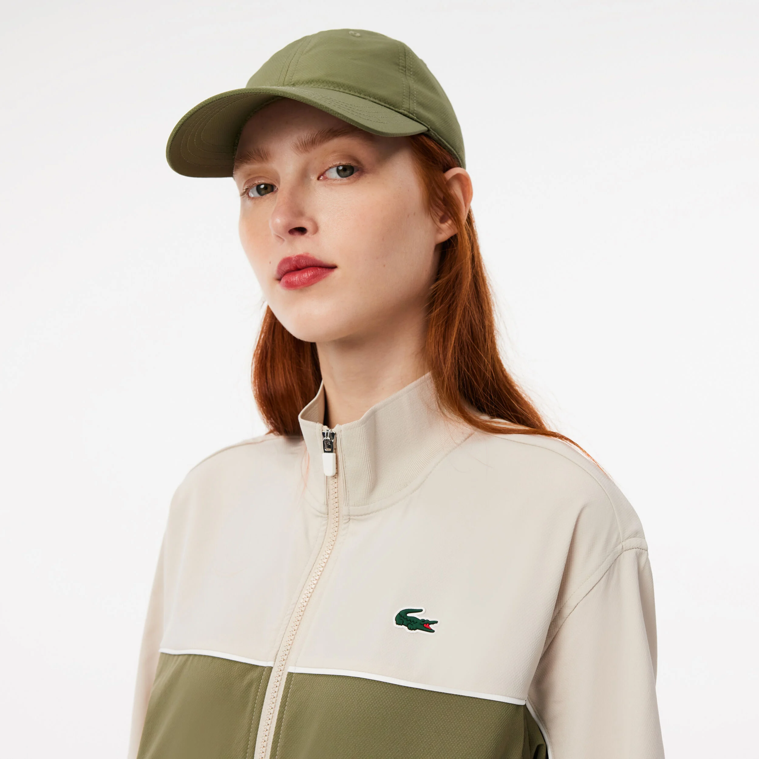 Trainingsjacke Damen - Beige, Oliv