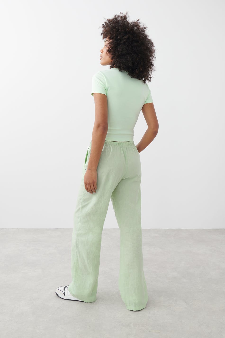 Linen blend trousers