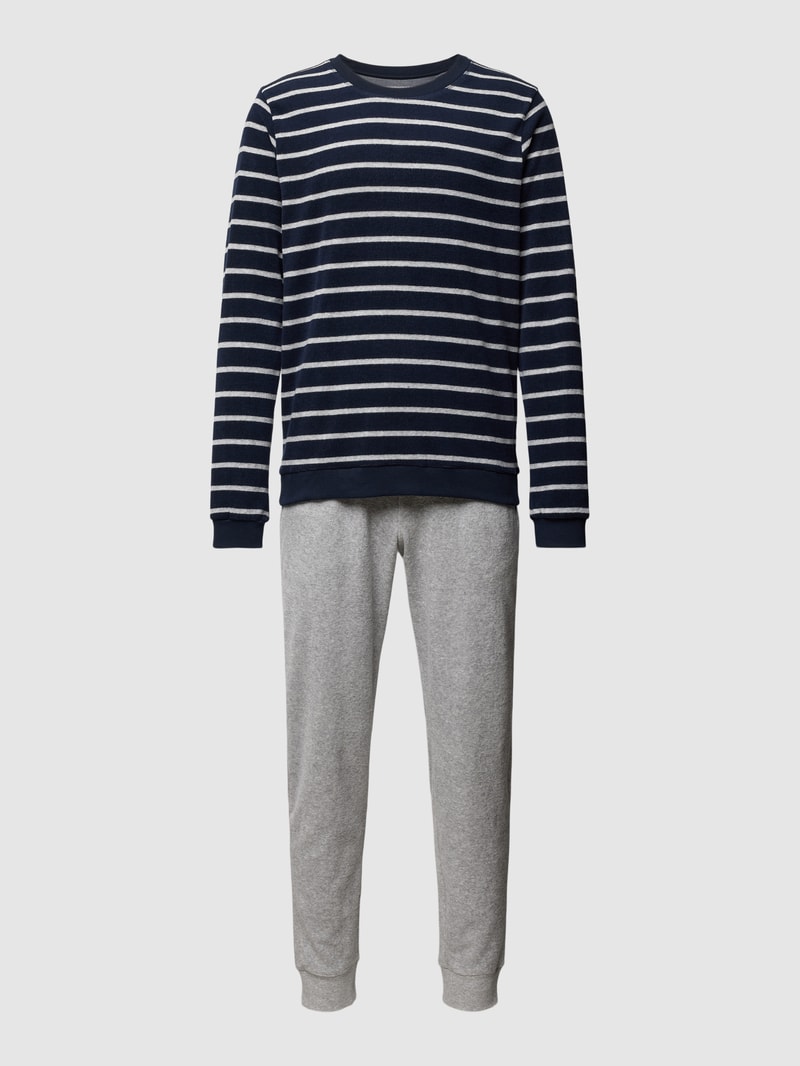 Pyjama mit Streifenmuster in marineblau