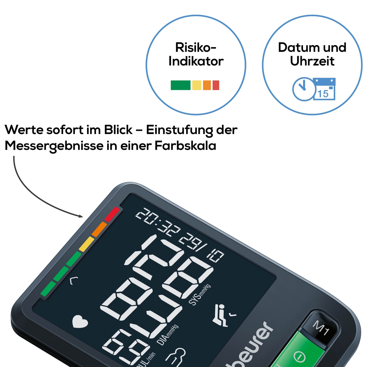 Beurer Handgelenk-Blutdruckmessgerät BC 87 <i>Bluetooth</i>®-Sanfter Druckaufbau und schnelle Messzeiten für komfortables Blutdruckmessen